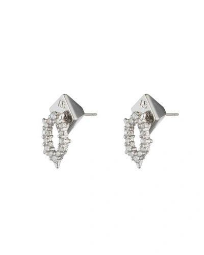 Shop Alexis Bittar Crystal Encrusted Spiked Stud Earrings, Silver