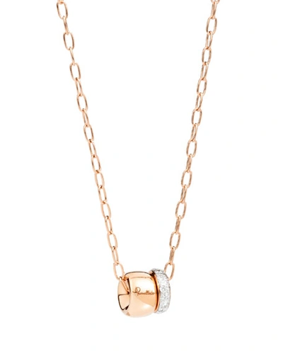 Shop Pomellato 18k Rose Gold Iconica Pendant Necklace W/ Diamonds