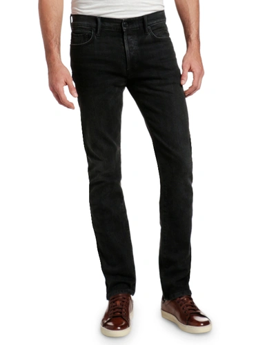 Shop Tom Ford Men's Slim Straight-leg Stretch Denim Jeans In Black