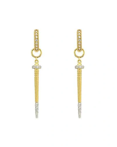 Shop Jude Frances Lisse 18k Diamond Pave Nail Earring Charms In Gold