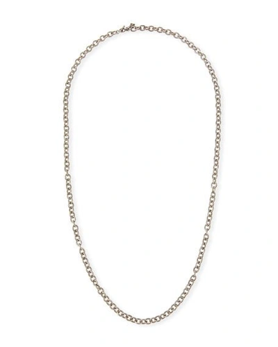 Shop Armenta Old World Long Chain-link Necklace, 30"l In Silver