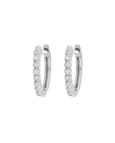Shop Jude Frances Delicate Provence Champagne Hoop Earrings, White Gold In White/gold