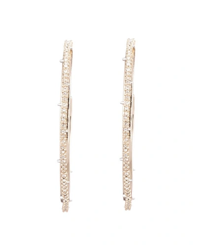 Shop Alexis Bittar Crystal Encrusted Spiked Hoop Earrings In Gold
