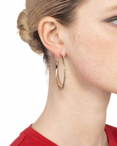 Shop Alexis Bittar Crystal Encrusted Spiked Hoop Earrings In Gold