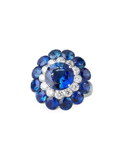 Shop Chopard 18k White Gold Sapphire Magical Setting Ring W/ Diamonds