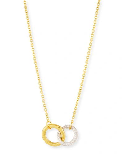 Shop Gurhan Hoopla Interlocking Pendant Necklace W/ Diamonds