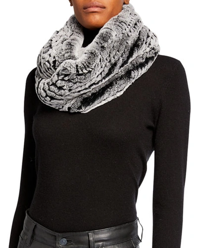Shop Gorski Knit Fur Infinity Scarf In Black Snowtop