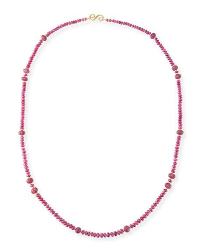 Shop Splendid Company 18k Long Ruby Necklace, 38"l