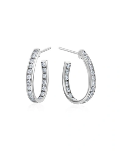 Shop Maria Canale Channel-set Diamond Hoop Earrings