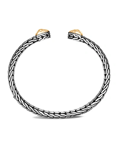 Shop John Hardy Classic Chain Hammered Cuff Bracelet W/ 18k Gold In Gold And Silver