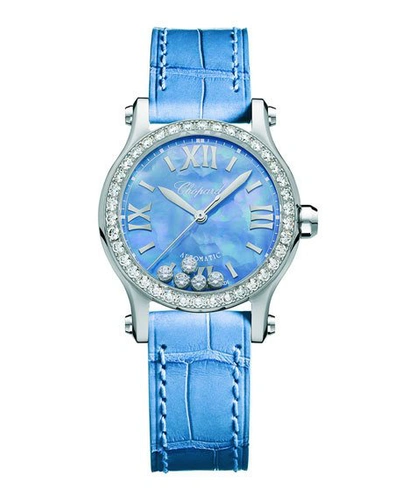 Shop Chopard Happy Sport Mini Automatic Diamond Watch