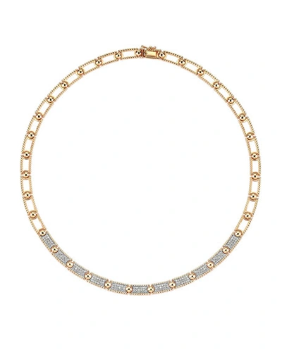 Shop Kismet By Milka Beads 14k Rose Gold Half 3-row Diamond Choker