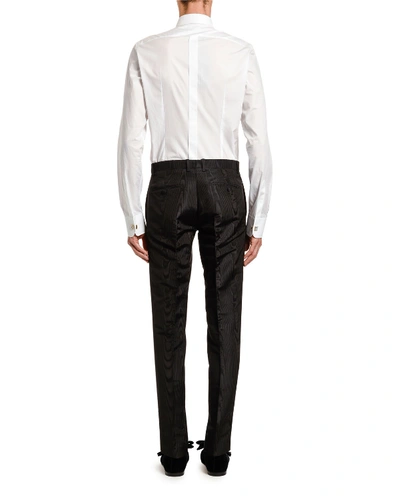 Shop Dolce & Gabbana Men's Jacquard Silk Taffeta Trousers In Black