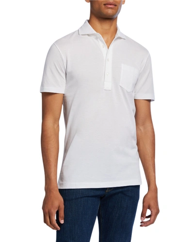 Shop Ralph Lauren Men's Jersey Pocket Polo Shirt, White
