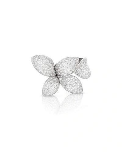 Shop Pasquale Bruni Giardini Secreti 18k White Gold Diamond Petal Ring
