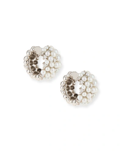 Shop Paul Morelli Lagrange 18k Pearl & Diamond Huggie Earrings