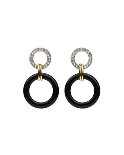 Shop Ben-amun Crystal Door-knock Resin Hoop Earrings In Black