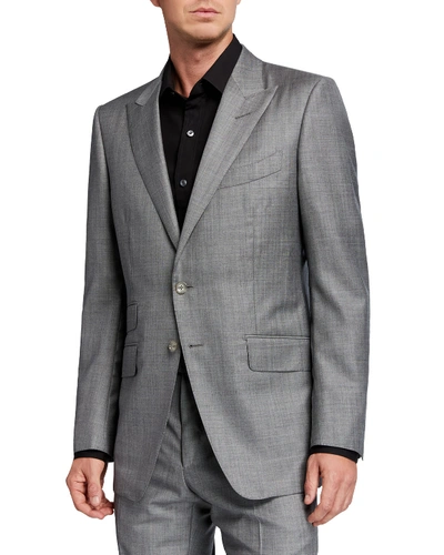 Shop Tom Ford Men's O'connor Sharkskin Wool Two-piece Suit In Gray