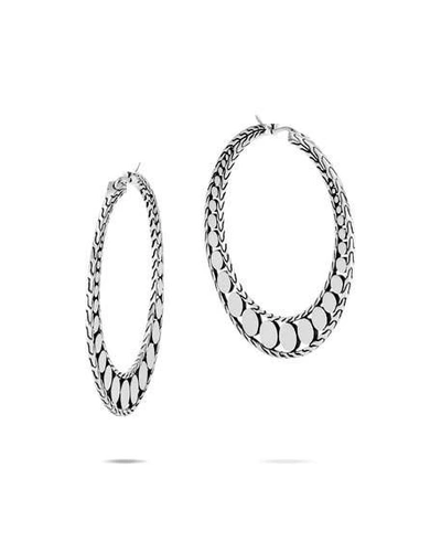 Shop John Hardy Dot Hoop Earrings In Silver