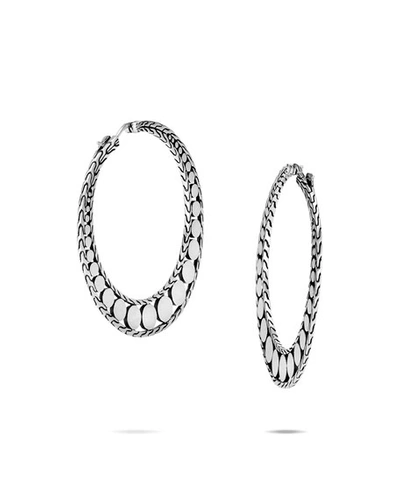 Shop John Hardy Dot Hoop Earrings In Silver