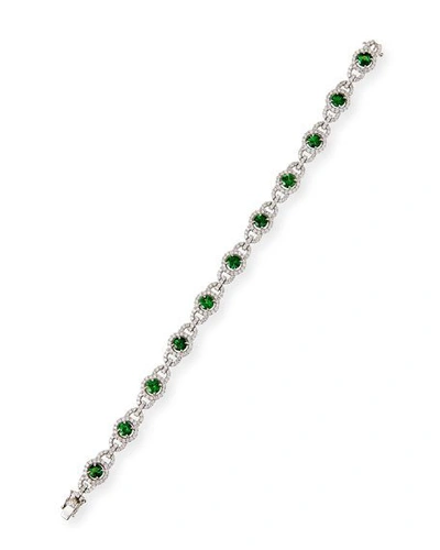 Shop Alexander Laut 18k White Gold 11-tsavorite Diamond Bracelet