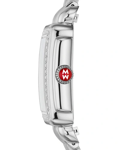 Shop Michele Deco Madison Mid Stainless Steel Diamond Watch In Silver