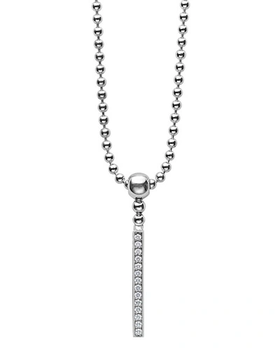 Shop Lagos Caviar Spark Diamond Stick Pendant Necklace