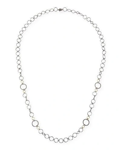 Shop Armenta Old World Long Alternating Circle-link Necklace In Gold
