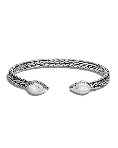 Shop John Hardy Classic Chain Hammered Cuff Bracelet In Silver