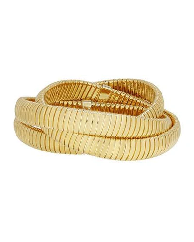 Shop Alberto Milani Via Bagutta 18k Gold Triple Tubogas Wrap Bracelet