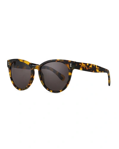 Shop Illesteva York Acetate Butterfly Sunglasses In Tortoise