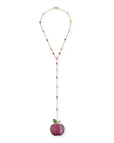 Shop Alexander Laut 18k Multi-stone Apple Pendant Necklace