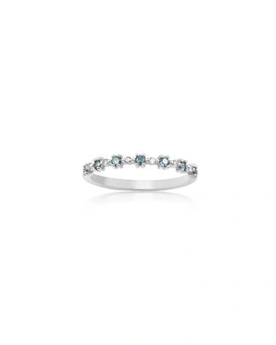 Shop Stevie Wren 14k White Gold Blue Diamond Flowerette Ring