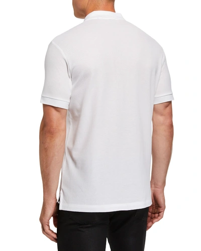 Shop Burberry Men's Eddie Pique Polo Shirt, White
