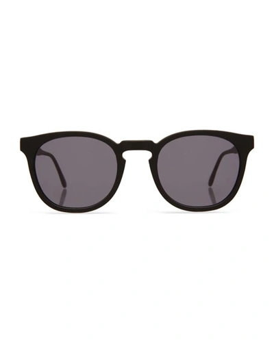 Shop Illesteva Round Acetate Sunglasses In Black