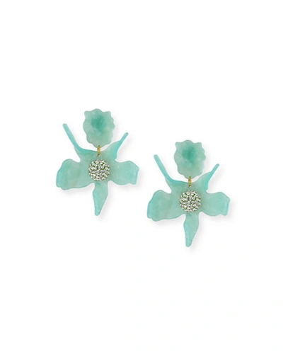 Shop Lele Sadoughi Crystal Lily Earrings In Green