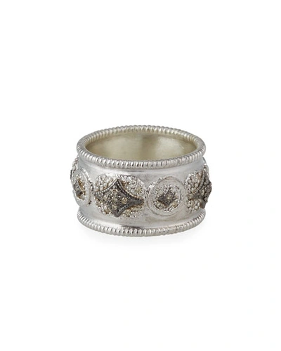 Shop Armenta New World Diamond Crivelli Wide Band Ring In Silver