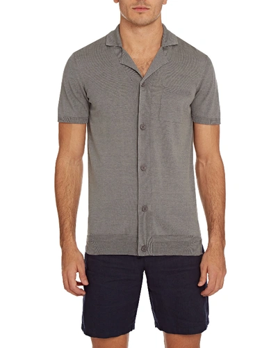 Shop Orlebar Brown Men's Colman Cotton/silk Button-down Shirt In Pewter