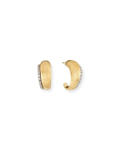 Shop Marco Bicego Small 18k Gold Diamond Hoop Earrings