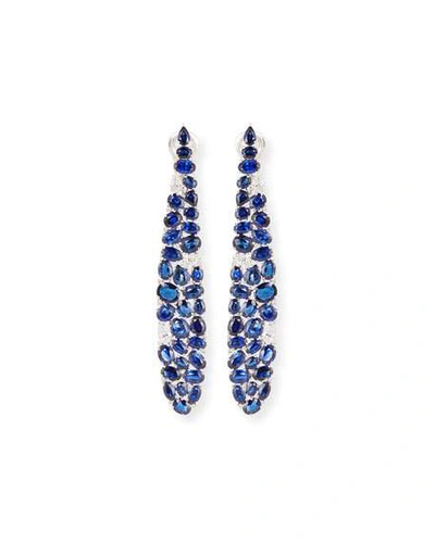 Shop Sutra Elongated Blue Sapphire & Diamond Earrings