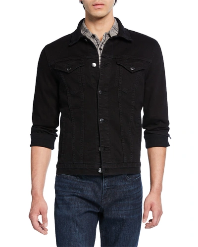 Shop Frame Men's L'homme Button-front Denim Utility Jacket In Black