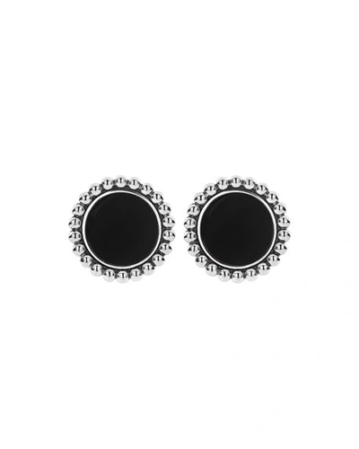Shop Lagos Maya Inlay Button Earrings, Onyx