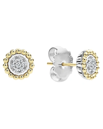Shop Lagos Diamonds & Caviar Stud Earrings, 9mm