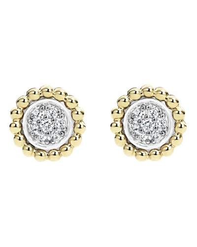 Shop Lagos Diamonds & Caviar Stud Earrings, 9mm