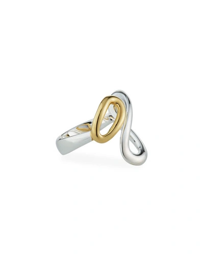 Shop Ippolita Cherish Two-tone Bypass Ring In Gray/yellow