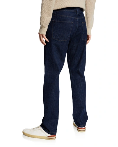 Shop Loro Piana Men's 5-pocket Straight-leg Denim Jeans In Blue