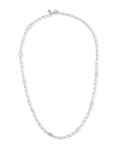 Shop Armenta New World Oval-link Scroll Necklace In Silver