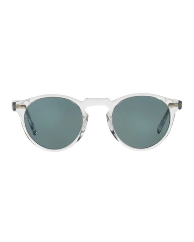Oliver Peoples Gregory Peck Round Acetate Sunglasses In Crystal