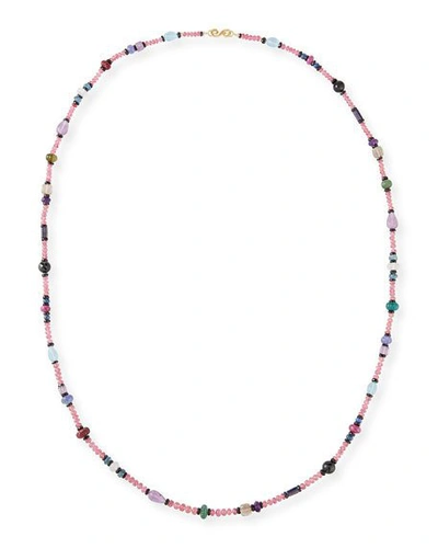 Shop Splendid Company Long Pink Spinel Mixed-stone Necklace, 36"l