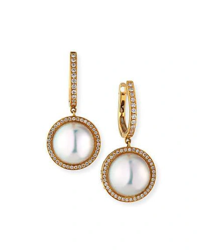 Shop Belpearl 18k Pearl-drop Diamond-halo Earrings